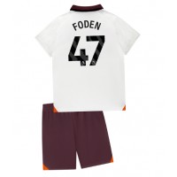 Billiga Manchester City Phil Foden #47 Barnkläder Borta fotbollskläder till baby 2023-24 Kortärmad (+ Korta byxor)